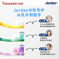 挪威Jordan儿童宝宝牙刷软毛0-9岁分段乳牙4支装