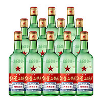 88VIP：红星 绿瓶 1680 二锅头 56%vol 清香型白酒500ml*12整箱装