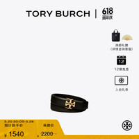 Tory Burch 汤丽柏琦 金属LOGO皮带腰带TB 138939 黑色/金色 001 XS (850mm×24mm)