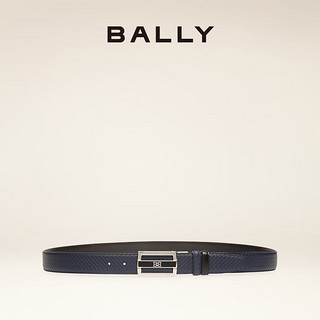 BALLY/巴利男士蓝色织纹路拼色皮革腰带6301416 蓝色 均码