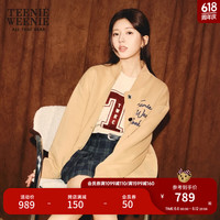 Teenie Weenie【赵露思同款】小熊春装棒球服卫衣外套女 卡其色 1
