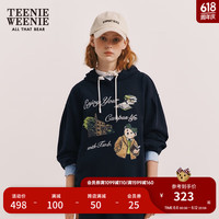 Teenie Weenie小熊秋冬基础连帽套头卫衣活力休闲上衣女