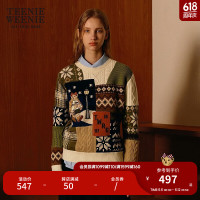 Teenie WeenieTeenieWeenie小熊冬季洋气毛衣针织衫学院风时尚女士慵懒风设计感 军绿色 160/S