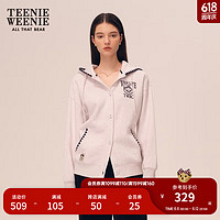 Teenie Weenie小熊加绒卫衣女秋冬保暖舒适时尚连帽卫衣外套女 中灰色 160/S