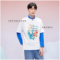 Semir 森马 [洛神赋]森马T恤短袖男夏季新款字母刺绣黑色休闲宽松青少年上衣