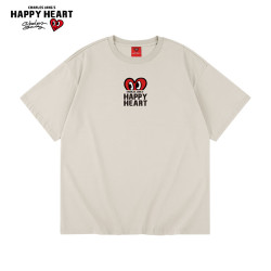 charlesjangshappyheart查尔斯桃心简约cleanfit基础款纯棉t恤桃心