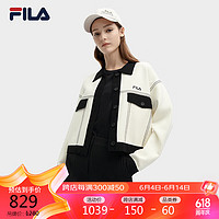 FILA 斐乐 女士织外套2024春时尚休闲宽松撞色翻领外搭 170/88A/L