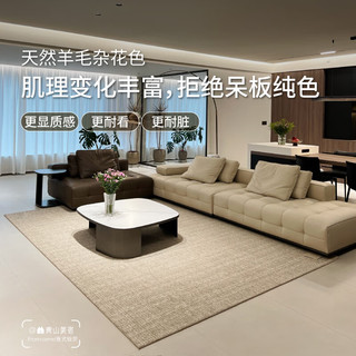 青山美宿大宅标配耐脏宝藏毯 新西兰羊毛地毯侘寂客厅卧室简约高级感 大宅标配（素色米驼） 200×300CM
