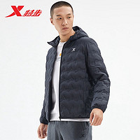 XTEP 特步 羽绒服男款2022冬季新款连帽轻薄保暖外套鸭绒978429190102
