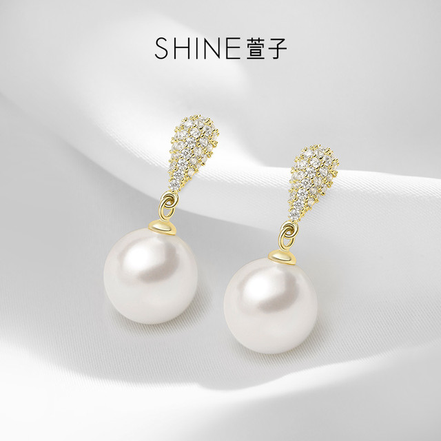 88VIP：XZ 萱子饰品 SHINE萱子饰品珍珠耳环女款耳钉圆脸耳饰高级设计2024年新款爆款