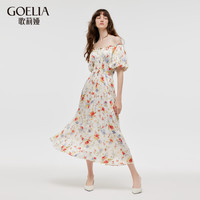 歌莉娅 GLORIA 秋季新品  印花打揽连衣裙  1C7R4K880 4AD红色霞光玫瑰印花