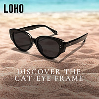 88VIP：LOHO 猫眼墨镜女款2024新款窄框复古墨镜偏光太阳眼镜女显瘦高级感