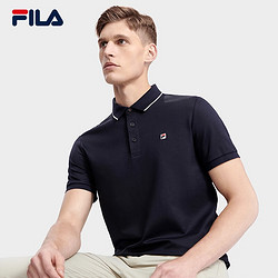 FILA 斐乐 官方男装短袖POLO衫夏季简约商务休闲短袖上衣 传奇蓝-NV 175/96A/L