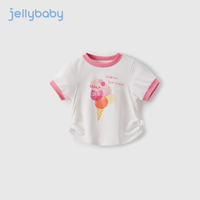 JELLYBABY短袖女童夏天薄款小女孩上衣短款夏装儿童衣服2-5岁宝宝洋气t恤夏