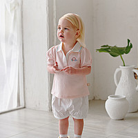 88VIP：戴维贝拉 儿童短袖POLO衫2024女童新款夏装宝宝抗菌T恤