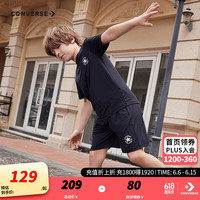 匡威(Converse)匡威儿童套装T恤短袖短裤速干套装2024夏季中大童男女童运动套装 正黑色 110/56
