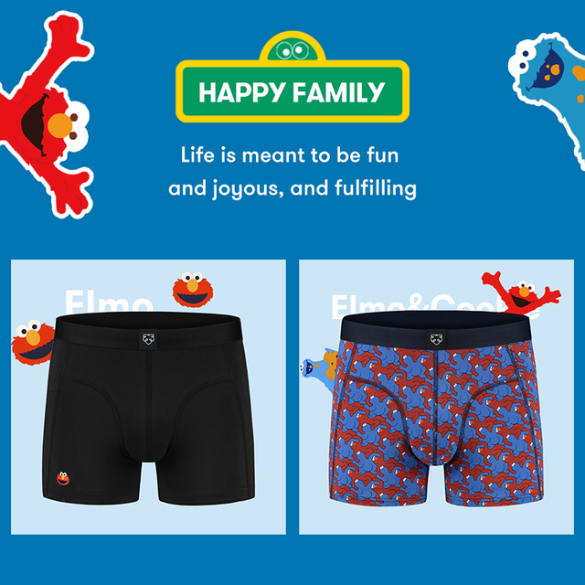 A-dam Underwear X 芝麻街 男士平角内裤套装