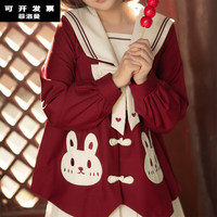 FEILUOMAN 菲洛曼 圣诞jk制服新年JK双层加厚幼稚园龙年新款套装跨年服甜美风 萌兔赐福单上衣+领结 XXL（预售）