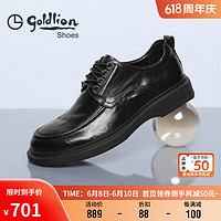 goldlion 金利来 男鞋都市时尚复古正装皮鞋舒适耐磨德比鞋50823024401A-黑色-42码