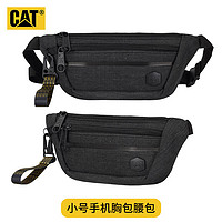 CAT 卡特彼勒 腰包休闲胸包手机包潮流轻盈小包便携潮单肩包防泼水黑 84031