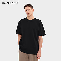 TRENDIANO 肌理感刺绣圆领T恤2024年夏季新款微阔百搭短袖圆领男
