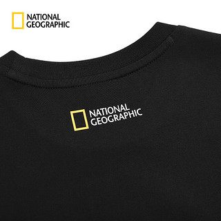 National GeographicNational Geographic国家地理经典LOGO儿童T恤短袖打底衫透气 碳黑色CARBON BLACK 160