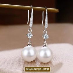 佩舟时尚饰品_佩舟 耳环女新款潮气质时尚耳坠金色耳饰礼物 银色耳钩