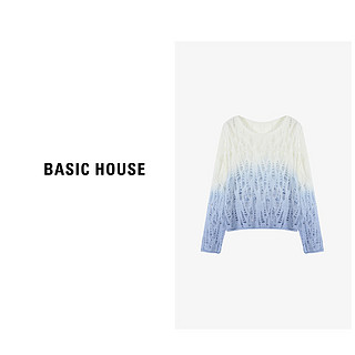 Basic House/百家好长袖针织衫蕾丝牛仔时尚针织衫-B0624B5C062 粉 L110-125斤