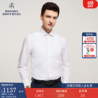 布克兄弟（BrooksBrothers）男士24春夏修身版经典伦敦领免烫长袖正装衬衫 1001-白色 15/2/H