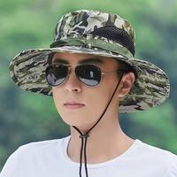 盖淘大檐帽子男渔夫帽钓鱼帽登山帽遮阳防晒帽户外太阳帽 迷彩色 均码【52-64】