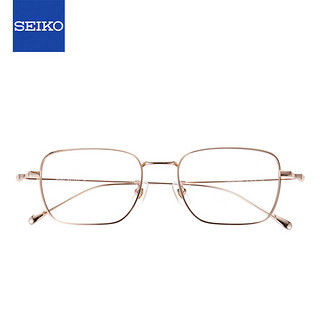 精工(SEIKO)眼镜框基础系列全框方形休闲超轻钛材眼镜架HE7102 01金色 51mm