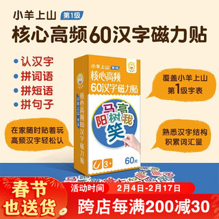 小羊上山核心高频60汉字磁力贴 3-8岁幼儿启蒙认知读物 幼小衔接亲子互动玩具书边玩边学轻松学汉字 环保材料不伤手 小羊上山核心高频60汉字磁力贴