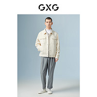 GXG 男装 商场同款灰色宽松锥形长裤春秋季新品波纹几何系列