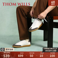THOM WILLS【舒适软内里】德训鞋男经典夏季休闲百搭透气板鞋运动鞋2024新款 深灰白色G761