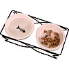 88VIP：Hoopet X陶瓷猫碗架子幼猫保护颈椎喂食碗双碗三碗猫盆水碗猫食盆防打翻