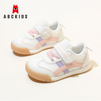 ABC KIDS童鞋女童学步鞋2024春秋新款简约时尚轻便男童宝宝运动鞋 白/