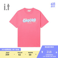 :CHOCOOLATE it 女装宽松短袖T恤2024夏季青春活泼半袖1866XUM PKR/粉色 XS