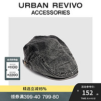 URBAN REVIVO2024夏季女士街头雅痞洗水鸭舌帽UAWA40193 深灰 F