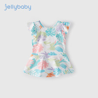 JELLYBABY2024新款女童小童夏季抗菌游泳衣赠泳帽连体泳衣夏装洋气宝宝泳装