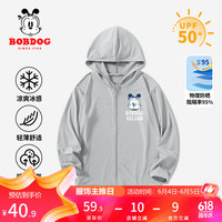 BoBDoG巴布豆卡乐儿童防晒衣男童吸湿排汗UPF50+科技速干防晒服 灰 嘟嘴巴布X 120