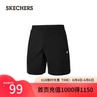 SKECHERS 斯凯奇 夏季男子凉感休闲裤运动短裤P224M053 碳黑/0018 L