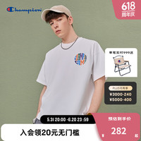 Champion纯棉t恤2024春夏字母宽松短袖男士潮牌白色休闲情侣