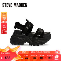 STEVE MADDEN/思美登2024夏季松糕厚底露趾凉鞋女后中空运动凉鞋 VORTEXS 黑色 36