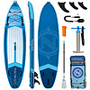 TRANS-E创意集团桨板航海家冲浪板充气折叠路亚钓鱼SUP划水桨板套装7件套 湖蓝 11尺6×32英寸