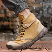 CQB.FURY春季透气户外徒步鞋登山鞋作战靴工装马丁大黄帆布沙漠鞋 ZD190