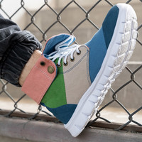 CQB.FURY春季透气户外徒步鞋登山鞋作战靴工装马丁大黄帆布沙漠鞋 ZD190粉蓝高帮 39