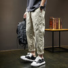 名面直筒休闲裤男宽松潮流夏季男裤纯棉九分裤男士夏天薄款冰丝裤男生 卡其色 30【115-125斤】