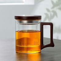 倍炫 泡茶杯分离玻璃杯茶杯大容量加厚办公杯 翠华茶水分离玻璃泡茶杯