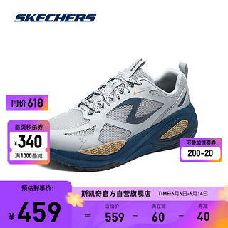 SKECHERS 斯凯奇 舒适时尚休闲鞋232735 灰色/海军蓝色/GYNV 41.5