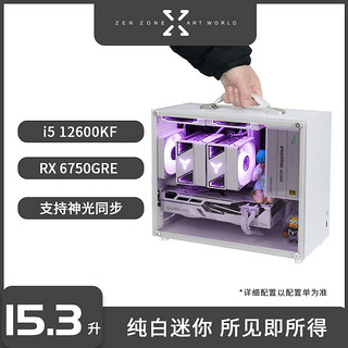 百亿补贴：JONSBO 乔思伯 i5 12600KF/RX 6750GRE 台式迷你电脑主机白色便携提手整机12400F